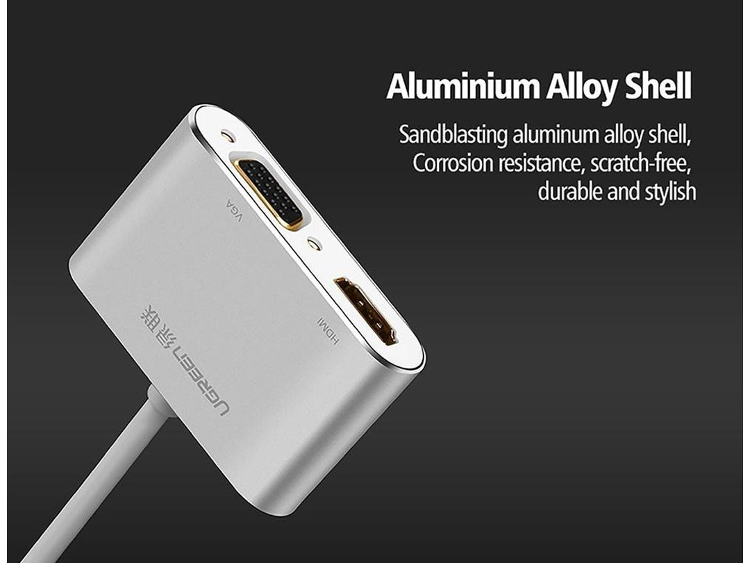 محول uGreen Mini DisplayPort إلى HDMI+VGA محول uGreen Mini DisplayPort إلى HDMI+VGA